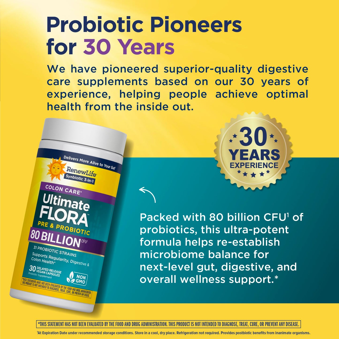 Renew Life Extra Care Digestive Probiotic 50 Billion CFU | 90 Vegetarian Capsules | Supports Digestive, Immune & Respiratory Health | Dairy, Soy and Gluten Free Supplement