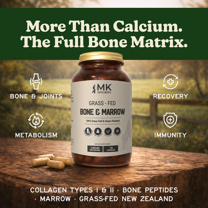 MK Supplements Grass-Fed Desiccated Beef Liver, Non-Defatted, Made in USA | 3,000mg per serving, 150 capsules, 30 servings, freeze-dried, regeneratively raised, amber glass bottle, family owned