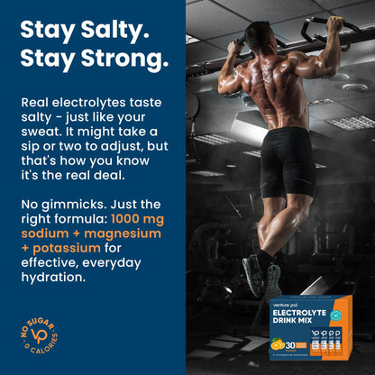 Venture Pal High Sodium Sugar Free Electrolytes Powder Packet, 16 Sticks | Hydration Packets with Vitamin, Sodium & Potassium, Zero Calories, Vegan, Keto & Paleo Friendly Electrolyte Drink Mix