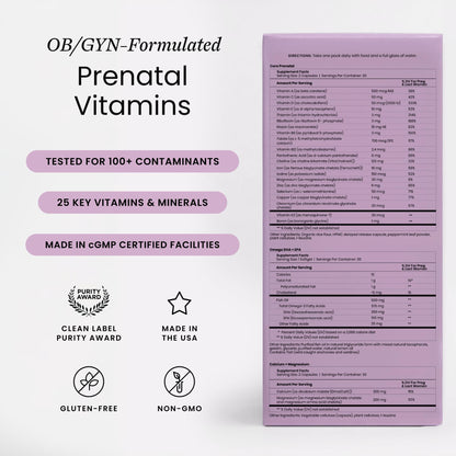Perelel 1st Trimester Prenatal Vitamins for Women, Folate, Omega 3, Iron