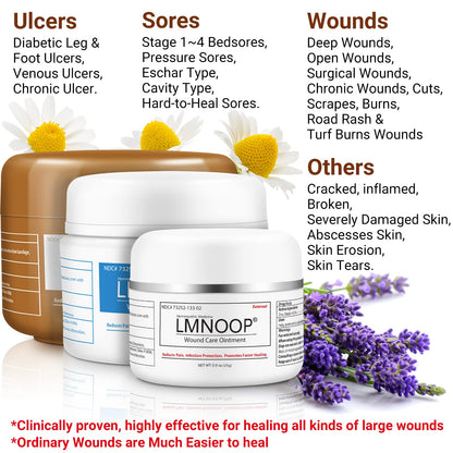 LMNOOP® Bed Sore Cream, Maximum Strength Wound Care Ointment for Infection Protection & Skin Repair