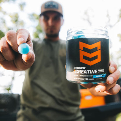 MTN OPS Creatine Gummies, 5g Creatine Monohydrate, Blue Razz, 100 Ct