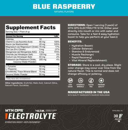 MTN OPS Hydrate Sugar Free Electrolyte Packets, Mango Peach