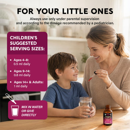 USDA Organic Vitamin B-Complex B5 Pantothenic Acid | B12 Methylcobalamin | B1 Thiamine | B6 Pyridoxine | B7 Biotin | B9 Folic | B3 Niacinamide - B Complex Liquid Drops, Natural Berry Flavor, 2fl oz