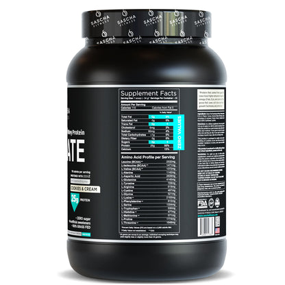 SASCHA FITNESS Hydrolyzed Whey Protein Isolate,100% Grass-Fed (2 Pounds, Cookies