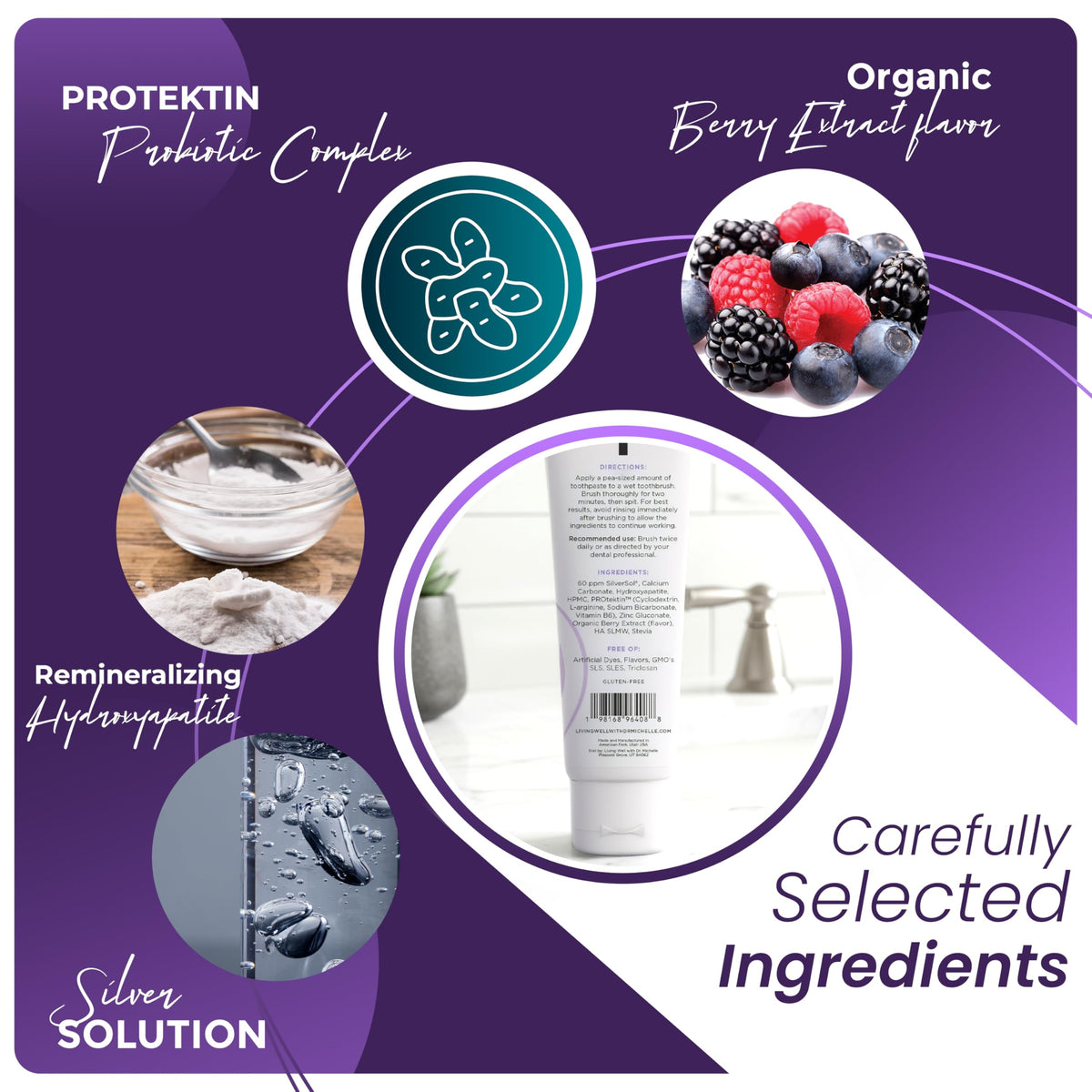 Hydroxyapatite Toothpaste with PROtektin, Fluoride-Free, Mint, 4 oz