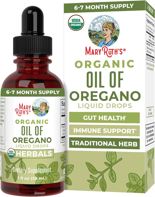 MaryRuth Organics Oregano Oil Drops | 6 Month Supply | USDA Organic Oil of Oregano Liquid | Herbal Blend for Immune Support | Digestive Health | Overall Health | Vegan | Sugar Free | Non-GMO | 1 Fl Oz