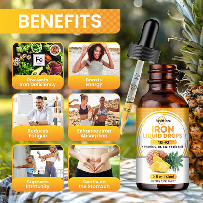 Liquid Magnesium & Iron Supplement Pineapple Flavor