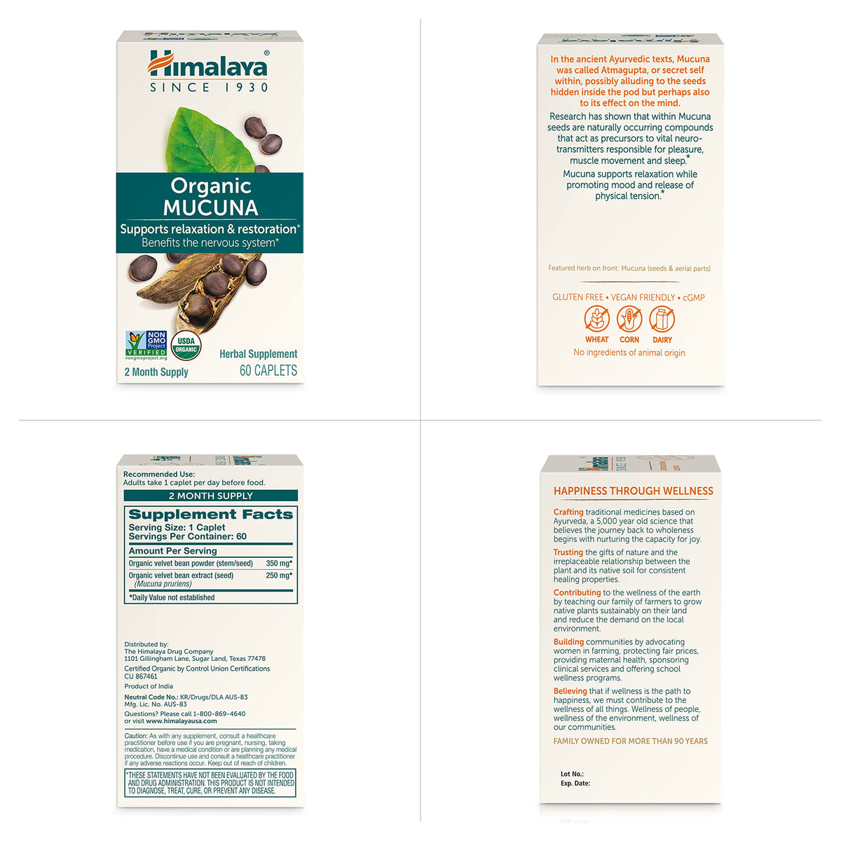 Himalaya Organic Mucuna/Pruriens Herbal Supplement, Supports Relaxation, Tension Relief