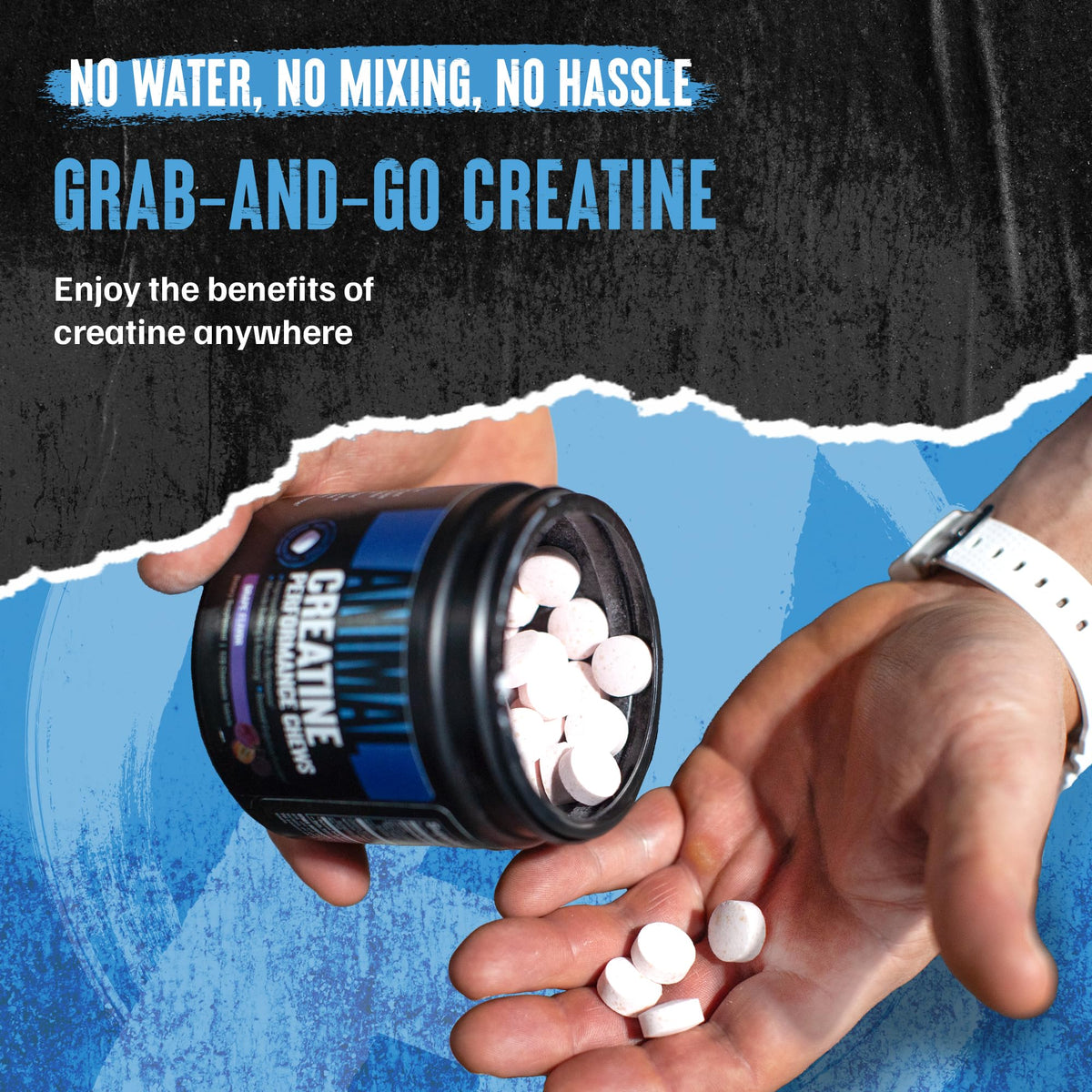 Animal Creatine Monohydrate Chews for Men & Women | Fruit Punch 120 Count