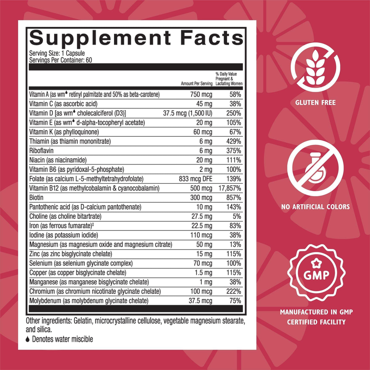 Celebrate Vitamins Bariatric Prenatal Multivitamin Capsules with Folate (Folic Acid), Vitamin A
