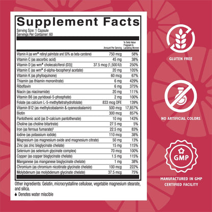 Celebrate Vitamins Bariatric Prenatal Multivitamin Capsules with Folate (Folic Acid), Vitamin A