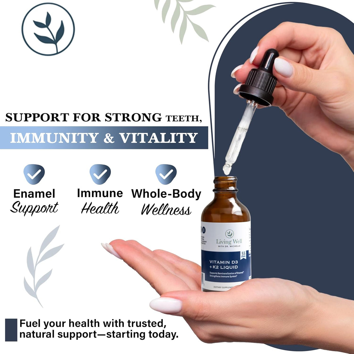 Liquid Vitamin D3 2000 IU with K2 + K1, Immune & Bone Support, 2 oz