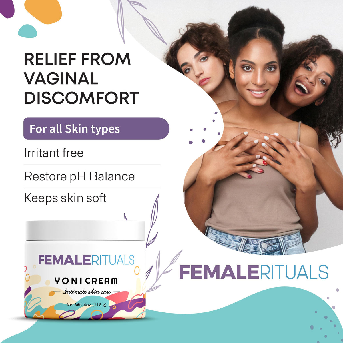 FEMALE RITUALS Vulva Moisturizing Cream - Vulva Care Balm - Clinically Tested Vaginal Moisturizer