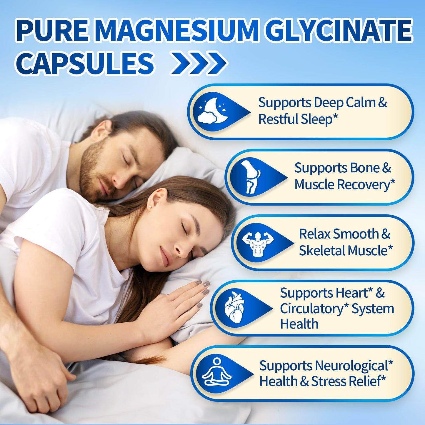 Triple Magnesium Complex for Women and Men, Magnesium Glycinate 400mg, Malate, Citrate, High Absorption Chelated Magnesium Supplement Support Sleep, Muscle, Non-GMO, Gluten Free - 240 Capsules