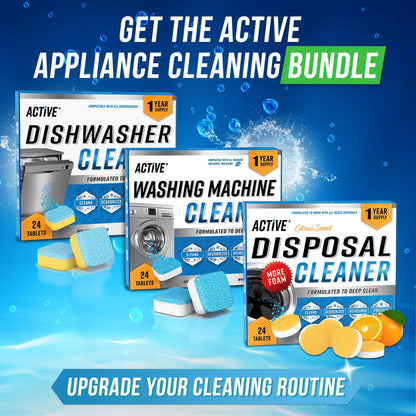 Washing Machine Cleaner Descaler 24 Pack - Deep Cleaning Tablets For HE Front