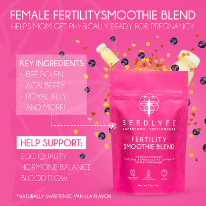 Female Fertility Bundle with Prenatal Vitamin Powder – Natural Prenatal Vitamins and Smoothie Mix