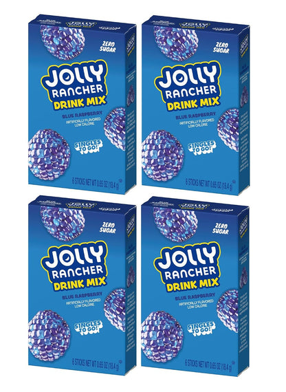 Jolly Rancher Blue Raspberry Singles To Go Drink Mix - 0.65 oz, Pack of 4
