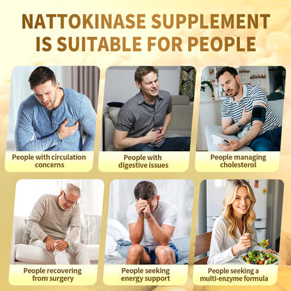 VivoNu Nattokinase 300 Softgels, 500mg(10,000 FU) Per Serving | 17-in-1 Organic Nattokinase Supplement with Serrapeptase*,Lumbrokinase*,CoQ10,AMLA&Turmeric|for Heart* Health|Non-GMO