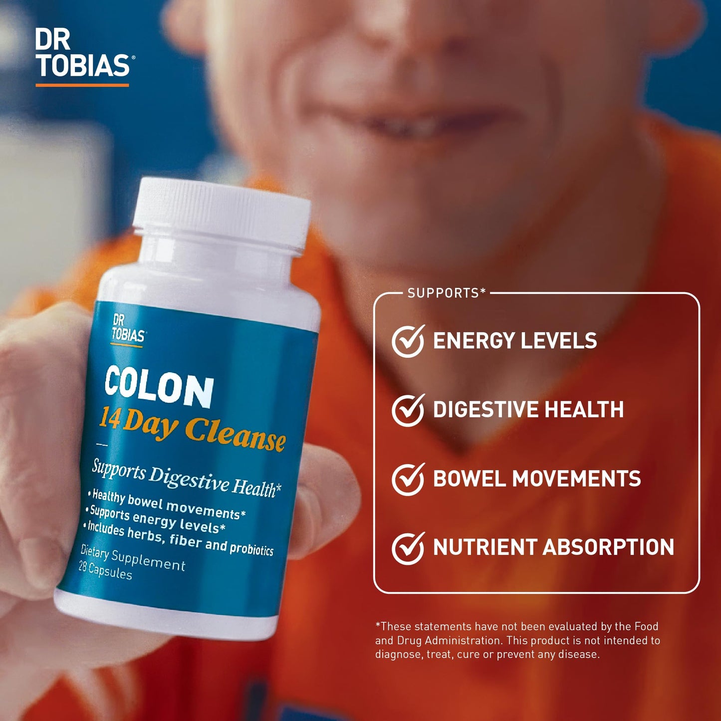 Dr. Tobias Colon 14 Day Cleanse | Supports Digestion & Gut Health | Colon Cleanse Detox | Constipation Relief & Gut Health Support for Women & Men | Psyllium + Senna + Probiotics | 28 Capsules