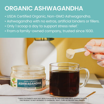 Himalaya USDA Organic Ashwagandha Root, 670 mg, 60 Day Supply, 60 Caplets