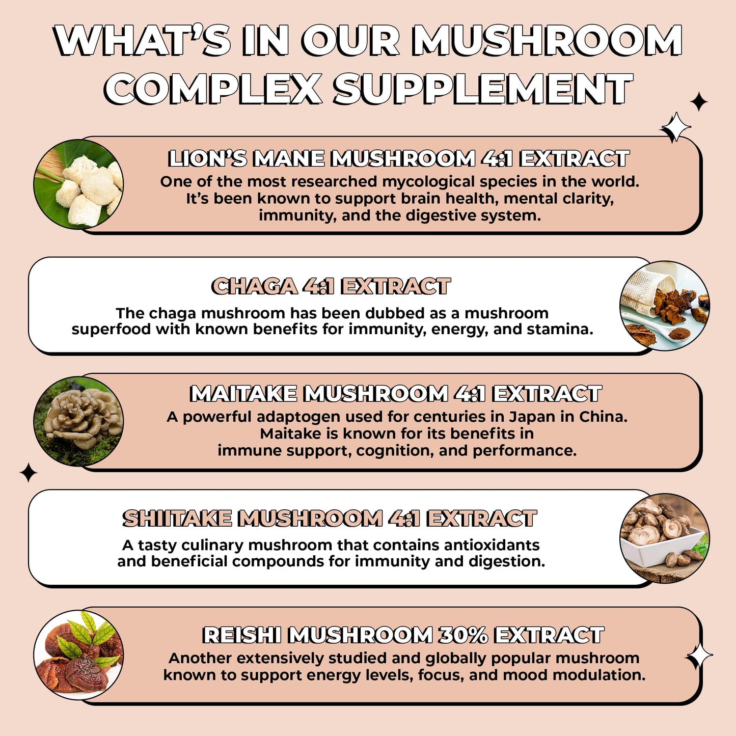 Future Kind Vegan Lion’s Mane Mushroom Complex - Brain Supplement with Chaga, Maitake, Shiitake, & Reishi, Supports Memory and Focus (30ct)