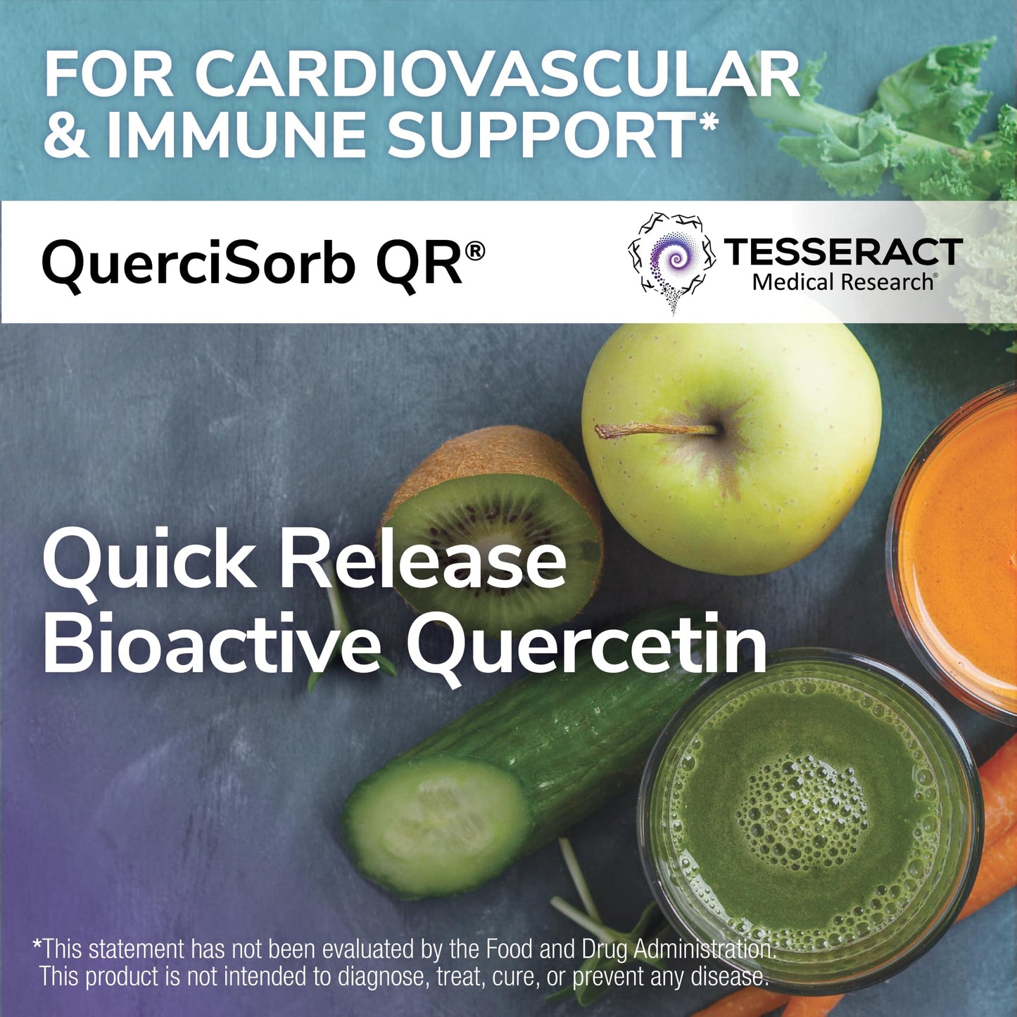 Tesseract Medical Research QuerciSorb SR Quercetin Supplement, Sustained Release, Supports Immune Function and Overall Health, Hypoallergenic. 400 mg, 45 Day Supply