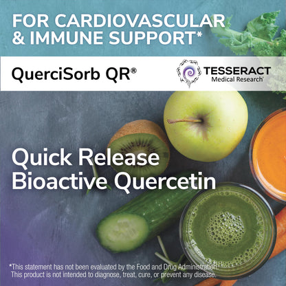 Tesseract Medical Research QuerciSorb SR Quercetin Supplement, Sustained Release, Supports Immune Function and Overall Health, Hypoallergenic. 400 mg, 45 Day Supply