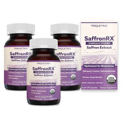 Organic Saffron Extract: Optimized Extract with Safromotivines, Safranal, and Crocins – Clinically Studied | Premium Persian Sargol Quality | Supports Mood, Calmness, and Relaxation – 30 Servings