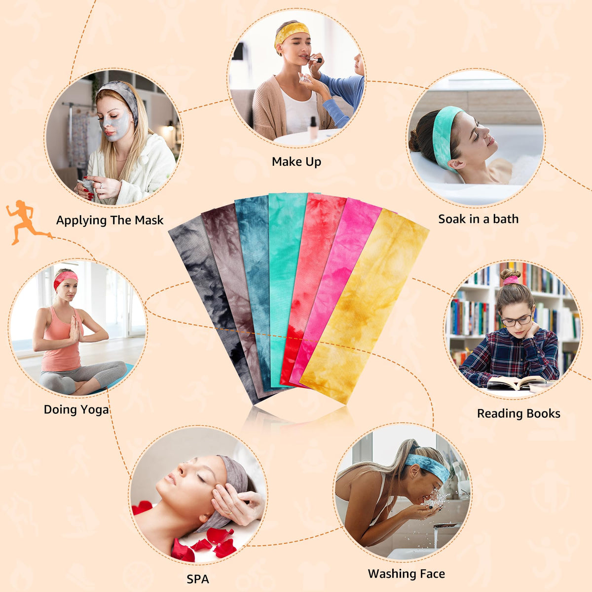 Headbands for Women Non Slip - 7PCS Fashion Sports Hair Bands for Women's Hair, Soft