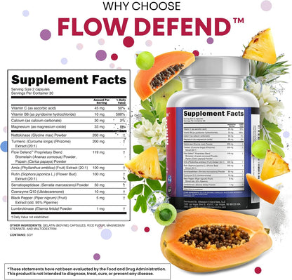 Clean Nutraceuticals Nattokinase 5000 FU Serrapeptase 120000 SPU Lumbrokinase Enzyme Supplement with Bromelain Papain Papaya Enzymes Rutin Extract Amla Magnesium Vitamin B6 & VIT C Capsules