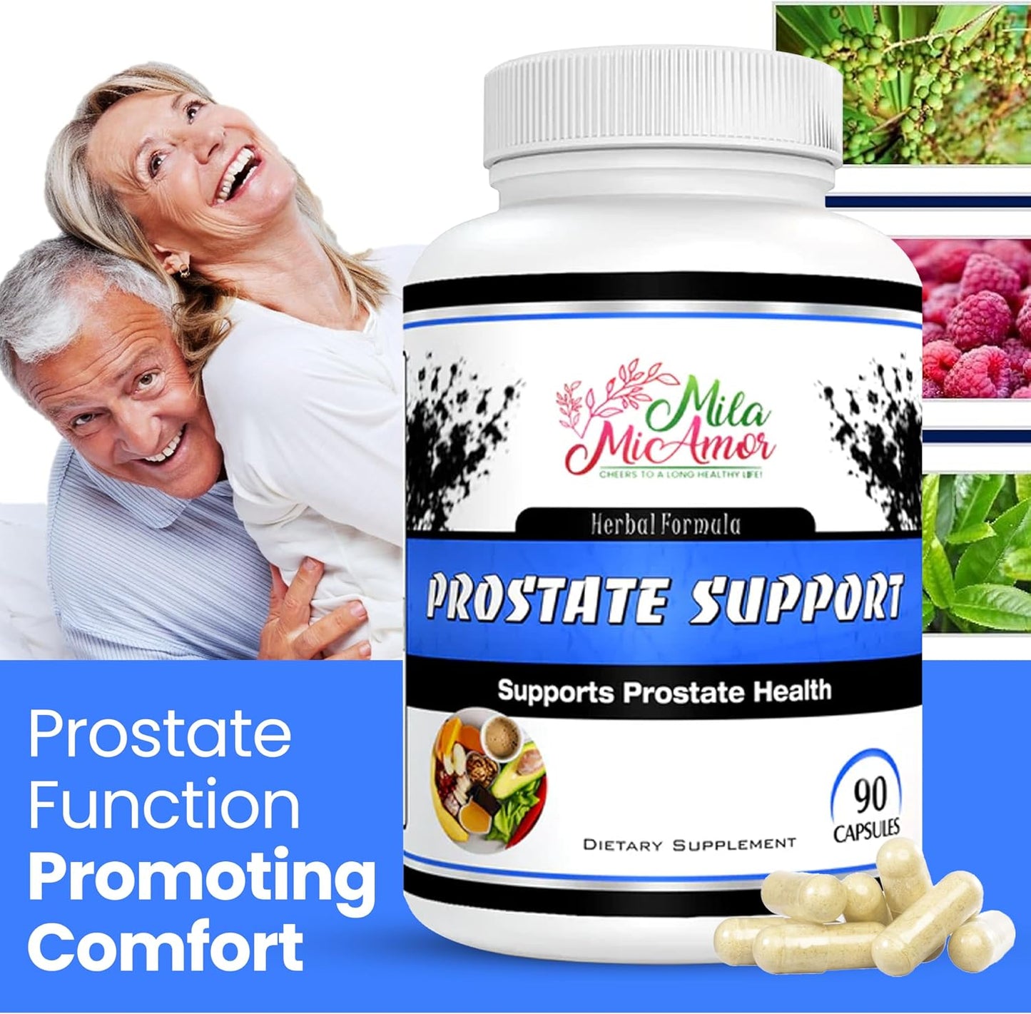 Prostate Support Supplement for Men | Saw Palmetto, Beta-Sitosterol, Reishi & Nettle | Supports Urinary Flow, Complete Bladder Emptying & Restful Sleep – 90 Capsules | Herbal Formula