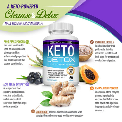 Toplux Keto Detox Pills Advanced Cleansing Extract – 1532 Mg Natural Acai Colon