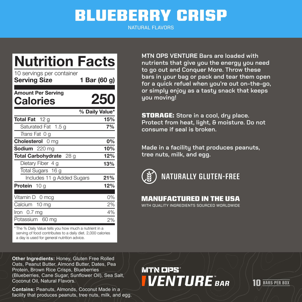MTN OPS Performance High Protein Bars, Caramel Crunch