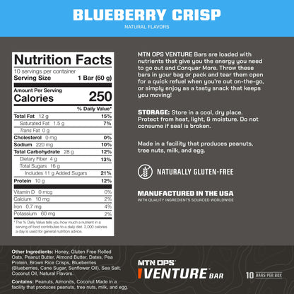 MTN OPS Performance High Protein Bars, Caramel Crunch