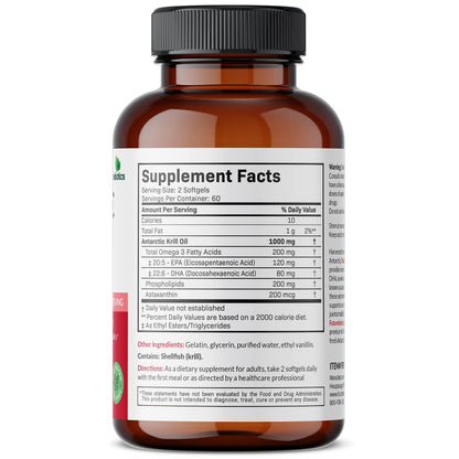 Futurebiotics Antarctic Krill Oil 1000mg with Omega-3s EPA, DHA, Astaxanthin and Phospholipids - Premium Krill Oil Heavy Metal Tested, Non GMO – 90 Softgels (45 Servings)