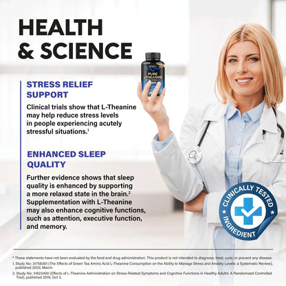 L Theanine 400 mg | L-Theanine Stress Relief | Extra Strength Supplement | Lab Tested | Relaxation, Sleep & Calm Support | For Men & Women | Plant Based, Non-GMO & Gluten-Free | 120 Vegan Capsules