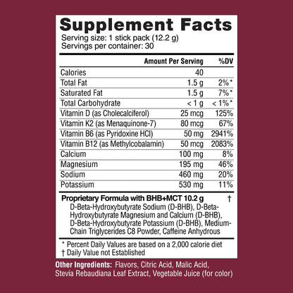 Real Ketones MCT & BHB Exogenous Ketones Drink Mix Packets Elevate Keto Electrolytes