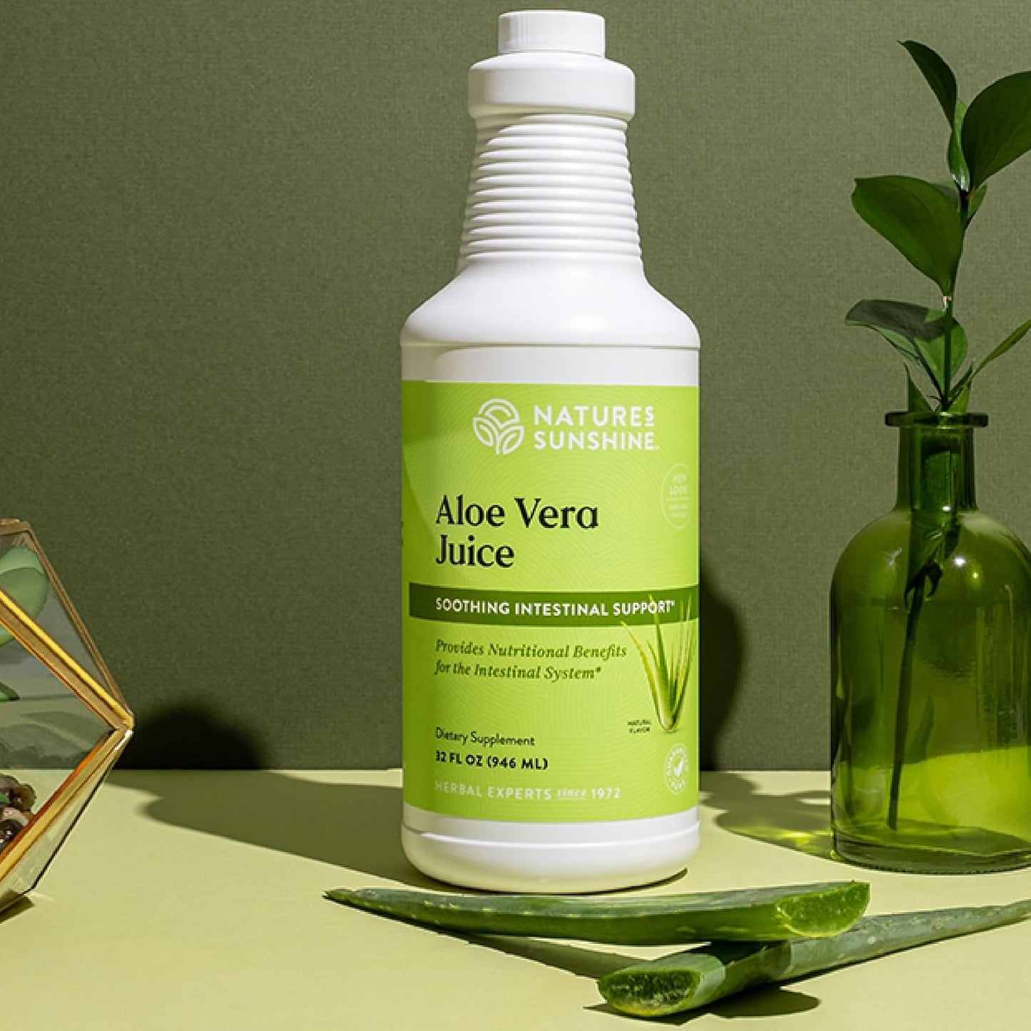 Nature's Sunshine Aloe Vera Juice Dietary Supplement – Soothing Intestinal Support, Inner Leaf Concentrate, 32 fl. oz.