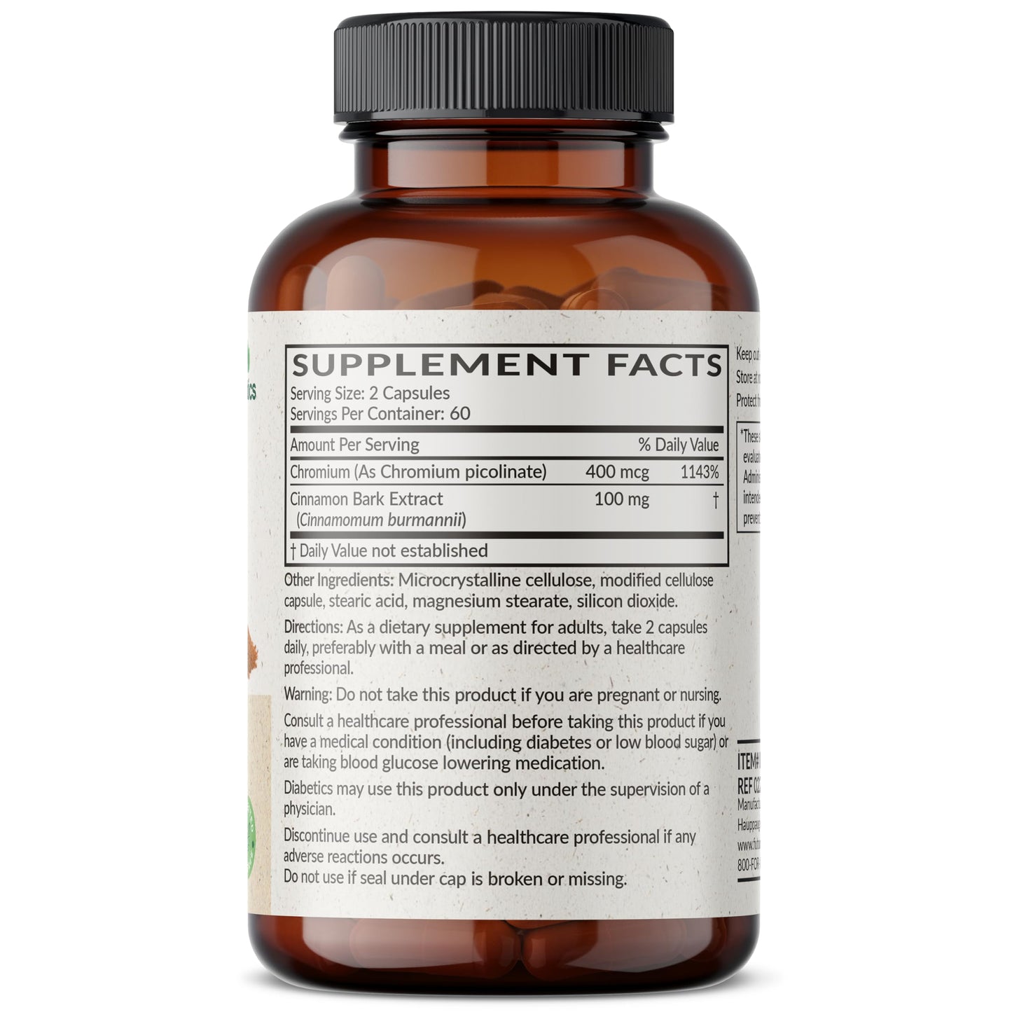 Futurebiotics Cinnamon Plus Chromium Picolinate Supplement, High Potency Chromium, Non-GMO, 120 Vegetarian Capsules