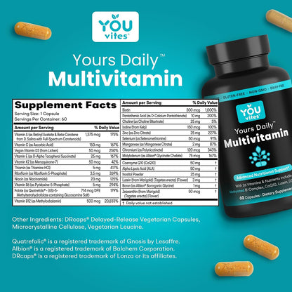 Methylated Multivitamin for Men and Women, Methyl Multi Without Iron - 60 Capsules, MTHFR Supplement with Methyl B12, Methylfolate (5-MTHF), CoQ10 for Energy, Heart and Mood Support