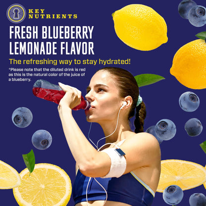 KEY NUTRIENTS Multivitamin Electrolytes Powder No Sugar - Fresh Blueberry Lemonade