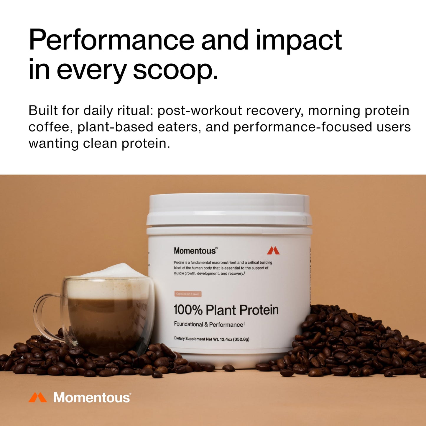 Momentous Vegan Protein Powder, 20g Pea & Rice Blend Protein, Chocolate | Complete Amino Acid Profile to Support Lean Muscle Growth, NSF Certified for Sport, Non-GMO & Gluten-Free (22 Servings)
