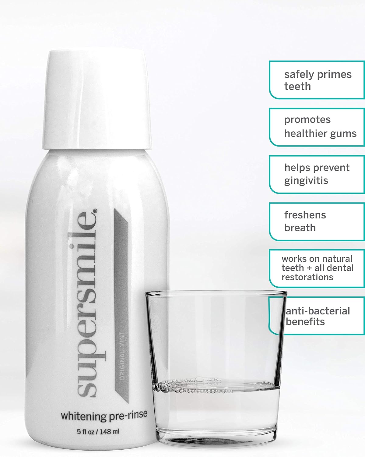 Supersmile Whitening Pre-Rinse, Original Mint, Travel 5 Fl Oz, TSA