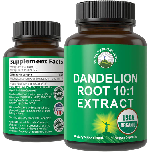 Dandelion Root Extract. USDA Organic Vegan Herbal Liquid Tincture Dandelions Supplement for Women and Men. Leaf Tonic for Immune, Liver, Gut Health. Zero Sugar, Gluten Free Supplements Not Capsules