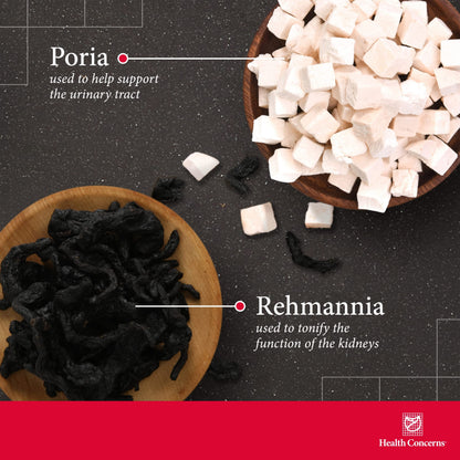 Health Concerns Rehmannia 8 - Back Discomfort & Urinary Tract Health for Women & Men