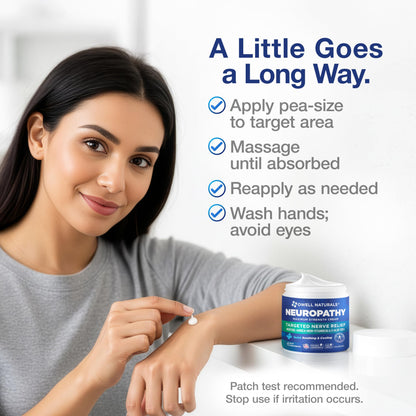 Owell Naturals Neuropathy Cream Extra Strength – Fast Absorbing Cooling for Leg, Feet & Hands – Advanced Soothing Formula with Aloe Vera, Arnica, MSM & Vitamin B6 – Made in USA, 2 fl oz