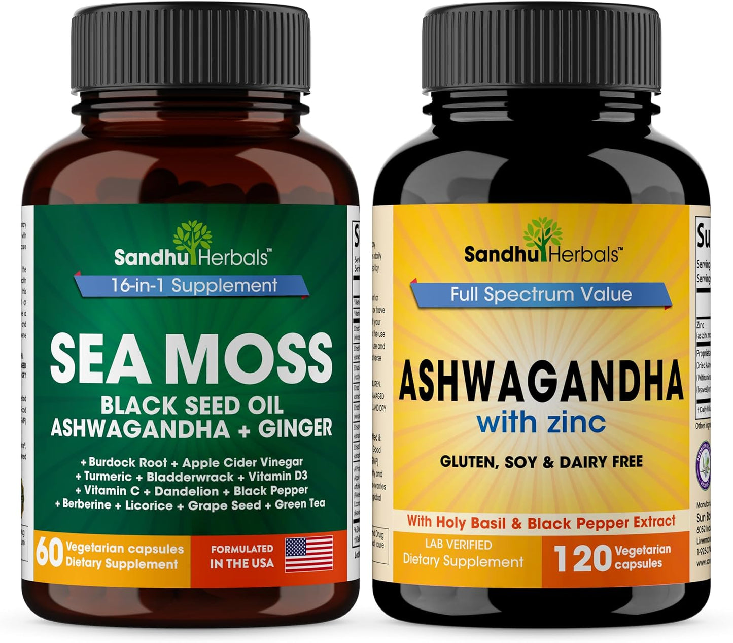 Sea Moss 16 in 1 Supplement & 4 in 1 Ashwagandha Supplement| Supports Immune Health & Overall Wellness