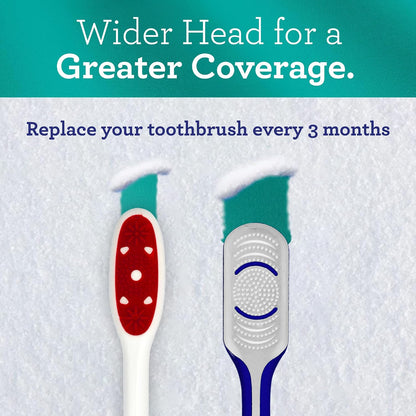 GuruNanda Gentle Giant Toothbrush with Dual Action Flossing Spiral Bristles, Non-Slip Ergo Dexa Grip, Helps in Teeth Whitening, BPA Free Manual Toothbrushes, Assorted Colors, 4 Count