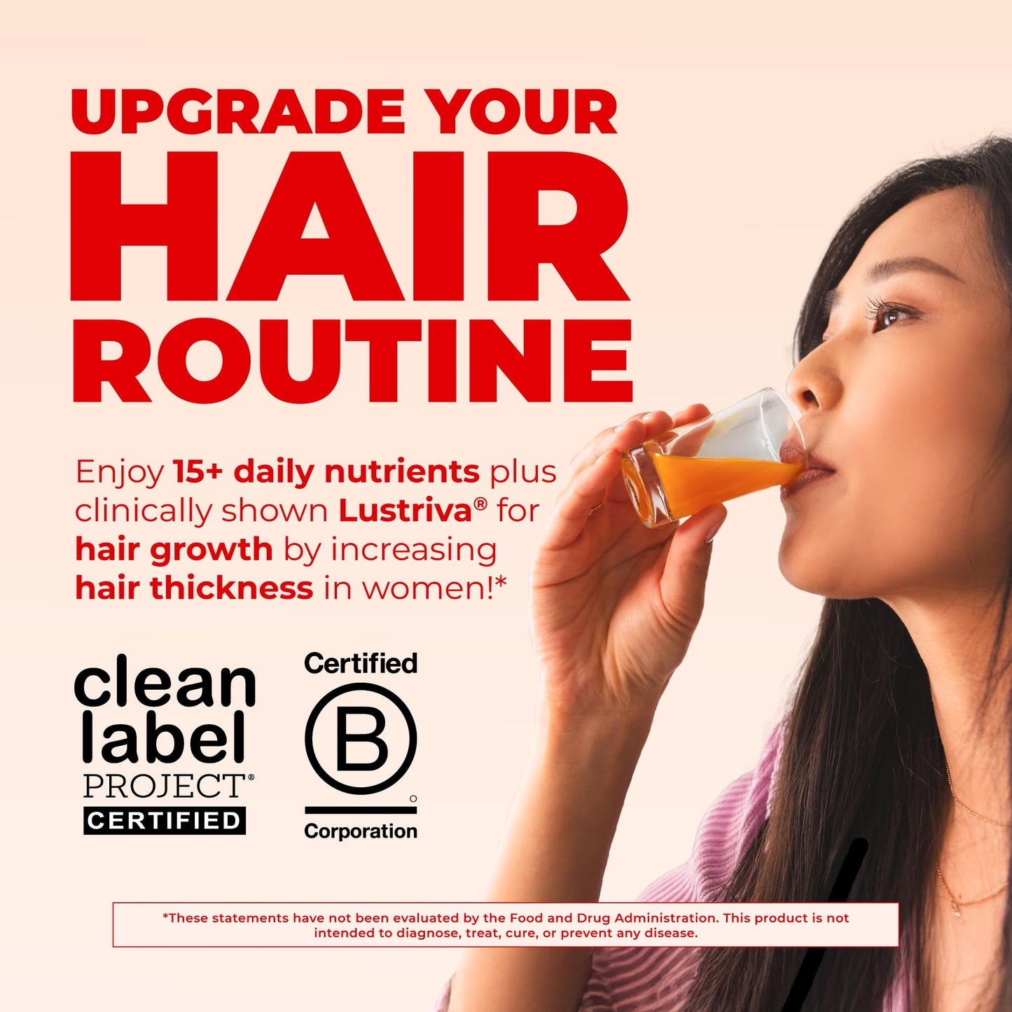 MARYRUTH'S Liquid Multivitamin + Hair Growth | Clinically Tested in Women for Thicker Hair & Facial Wrinkles | Biotin 10000mcg | Lustriva Hair Growth Supplements | Skin Care | Ages 18+ | 15.22 Fl Oz